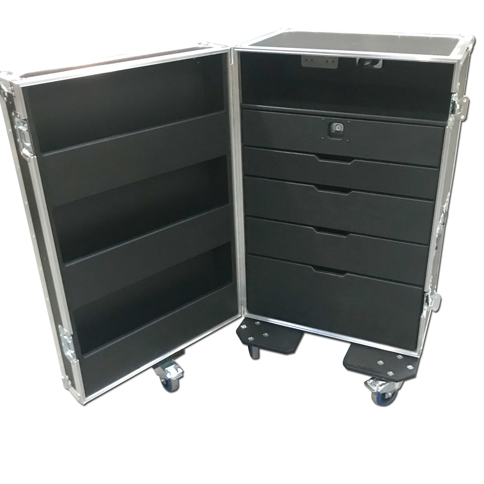 5 Drawer Backline Tool Flightcase With Storage Compartment